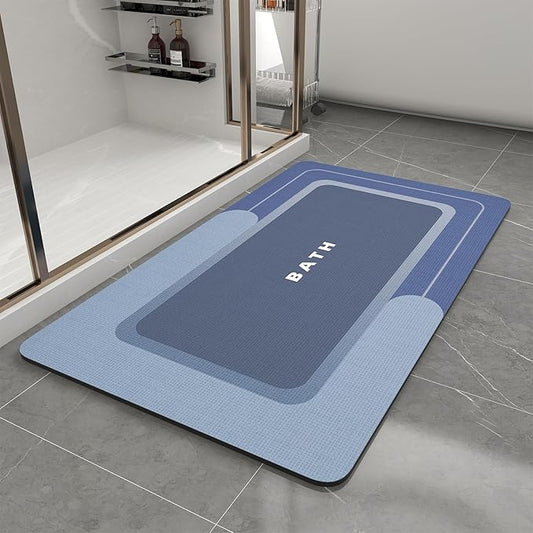 Bath Mat-Bathroom Mat Rug Non Slip Super Absorbent Stain Resistant Quick Dry Thin Bathroom Rug-Bath Mats for Bathroom Floor Bathtub Vanity-Bathmat Bath Rug Easy Care-24"x35",Navy