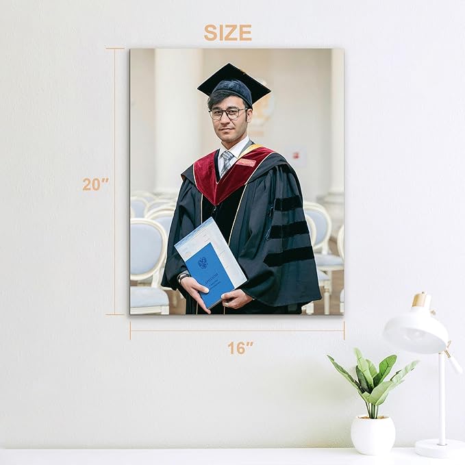 Custom Graduation Canvas Prints with Your Photos,Graduation Decorations, Personalized Graduation Canvas Wall Art Gifts Idea for Daughter, Son, Sibling or Friend (16" X 20")