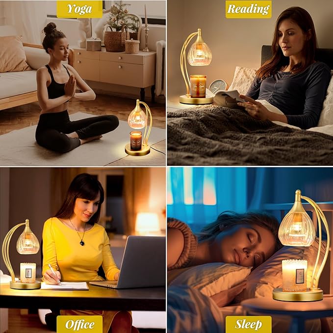 Candle Warmers for Jar Candles - Wax Melt Warmer with Timer Dimmer - Cozy Room Decor Aesthetic Home Gifts for Housewarming - 2 Bulb