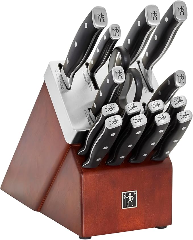 HENCKELS Forged Accent 16-pc Self-Sharpening Knife Block Set, Walnut