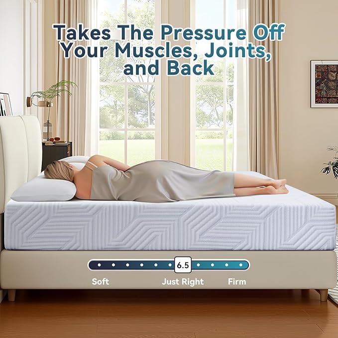 6 Inch Twin XL Mattress,Gel Memory Foam Mattress Twin Bed Mattress in a Box,Medium Firm Mattresses for Pressure Relief,Twin XL Size Mattress for Kids,Bunk Bed,CertiPUR-US Certified