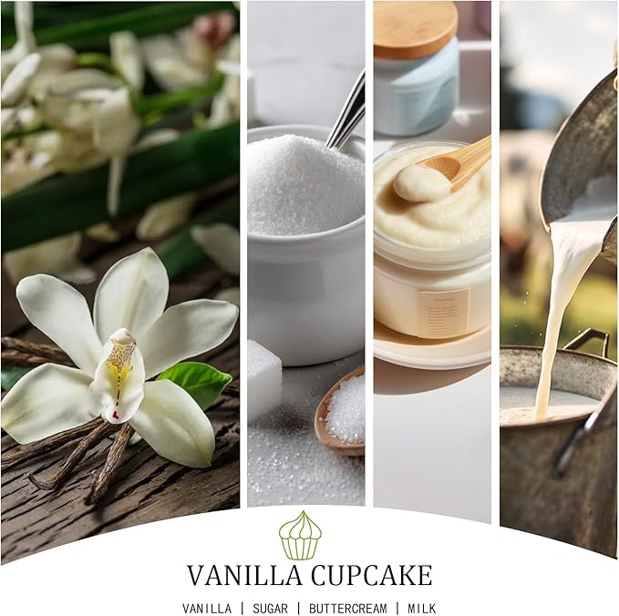 Vanilla Cupcake Scented Candle, Large 30oz Natural Soy Candles, 4-Wick 80 Hour Burn Time, Home Fragrance Candles Housewarming Gift for Women Men