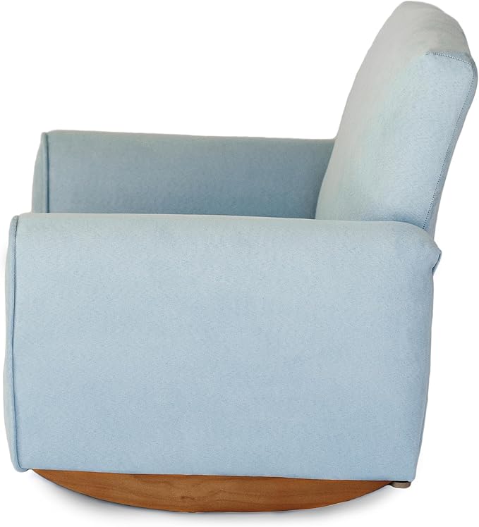 Toddler Personalized Armchair, Kids Upholstered Rocking Chair with Personalization, Toddler Chair with Personalized Name, Comfy Child Armchair, (Light Blue Suede, Rockers)