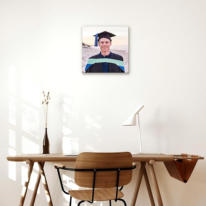 Custom Graduation Canvas Prints with Your Photos,Graduation Decorations, Personalized Graduation Canvas Wall Art Gifts Idea for Daughter, Son, Sibling or Friend (8" X 8")