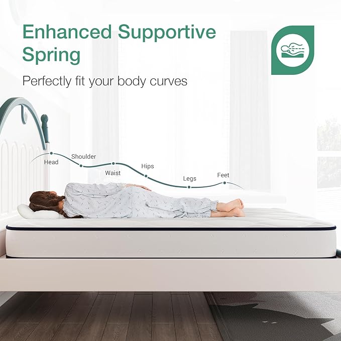 Novilla 8 inch Twin Mattress for Kids,Foam and Spring Hybrid Mattresses Twins for Comfortable Sleep,Steel Coils for Durable Support,CertiPUR-US Certified Foam,Youth/Guest Rooms,Twin Mattress in a Box