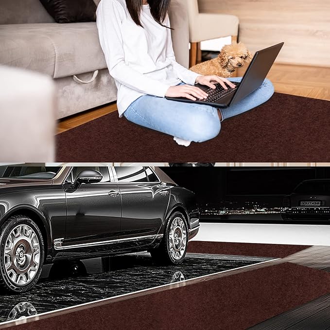 4' x 26' Runner Rugs with Rubber Backing, Indoor Outdoor Utility Carpet Runner Rugs, Chocolate Brown, Can Be Used as Aisle for The RV and Boat, Laundry Room and Balcony