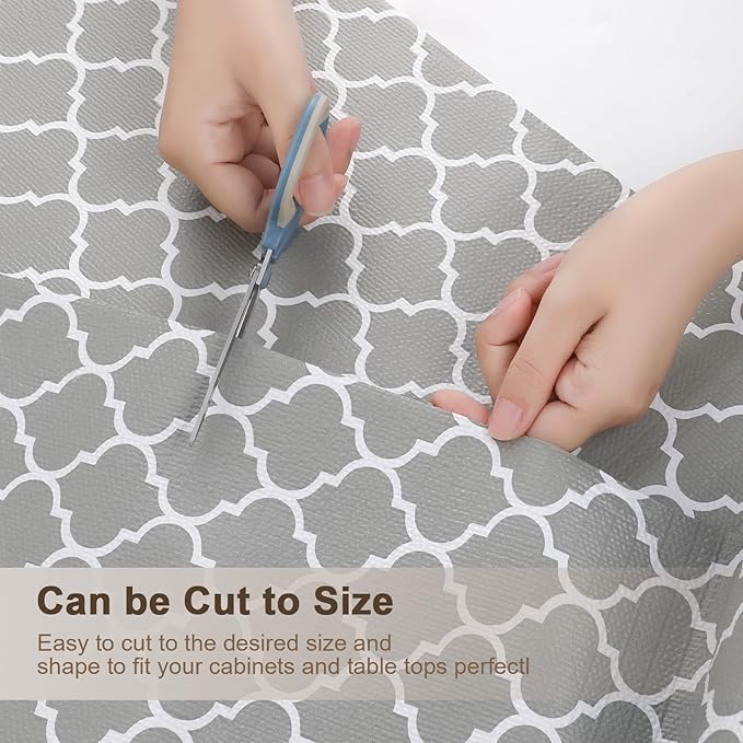 OcePor Non-Adhesive Drawer and Shelf Liner 17.5IN x 20FT，Non Slip Cabinet and Cupboard Liner, Kitchen Cabinet Liners for Shelves, Waterproof Drawer Shelf Liners for Cabinets/Bathroom Cupboard