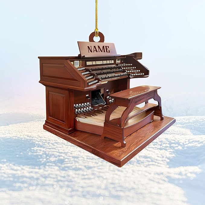 Mostefy Personalized Organ Christmas Ornament 2025, Custom Name Musical Instrument Holiday Decoration, Unique Pipe Organ Keepsake Gift for Musicians & Music Lovers (Organ1)