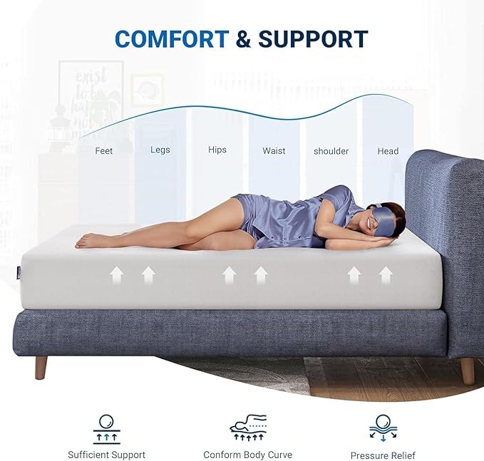 Avenco Queen Mattress, 12 Inch Queen Memory Foam Mattress in a Box for Refresh Sleep & Pressure Relief, Medium Firm Mattresses with CertiPUR-US Certified