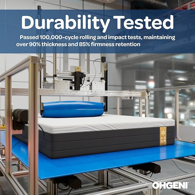 OhGeni 10 Inch Twin Size Mattress, Cooling Gel Memory Foam, Single Bed Mattresses in a Box, Cool Surface Touch, Medium,Ergonomic Support & Pressure Relief, CertiPUR-US Certified Foam, Designed in USA