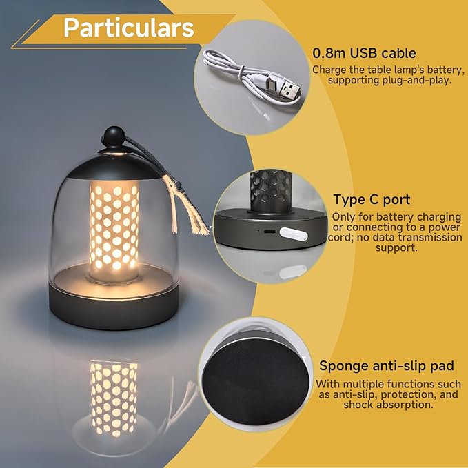 Touch Night Light with Dimmable & Adjustable Color Temperature, USB Rechargeable Portable Bedside Lamp for Bedroom Living Room Baby Nursery – 9 Hour Long Battery Life (Grey)