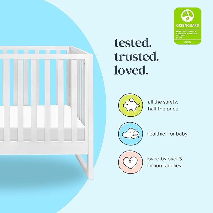 DaVinci Hunter 3-in-1 Convertible Baby Crib with Toddler Bed and Daybed Conversion - Strong, Durable, and Easy to Assemble - GREENGUARD Gold Certified with 4 Adjustable Mattress Heights - White