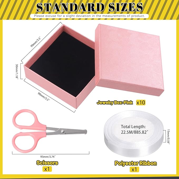 Glarks 12pcs 3.5 x 3.5 x 1.1in Jewelry Gifts Boxes Kit, Pink Fan Shaped Jewelry Boxes for Ring Earring Jewelry, Christmas, Birthday, Anniversaries, Valentine’s Day, Mother’s Day and Other Festivals