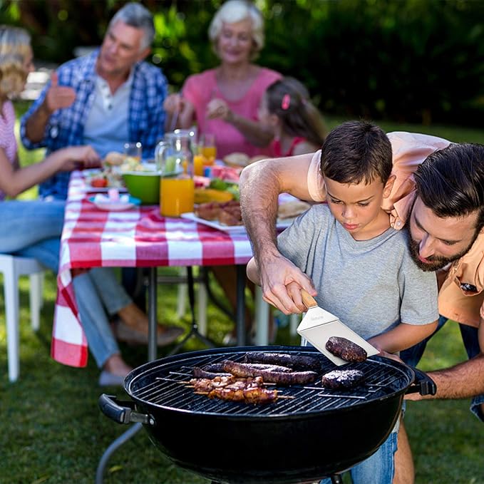 Skyflame Stainless Steel Griddle Spatula - Griddle Accessories 6 x 5 in Hamburger Turner Scraper with Cutting Edge, Great for Pancake Flipper, BBQ Grill and Flat Top Griddle (1)