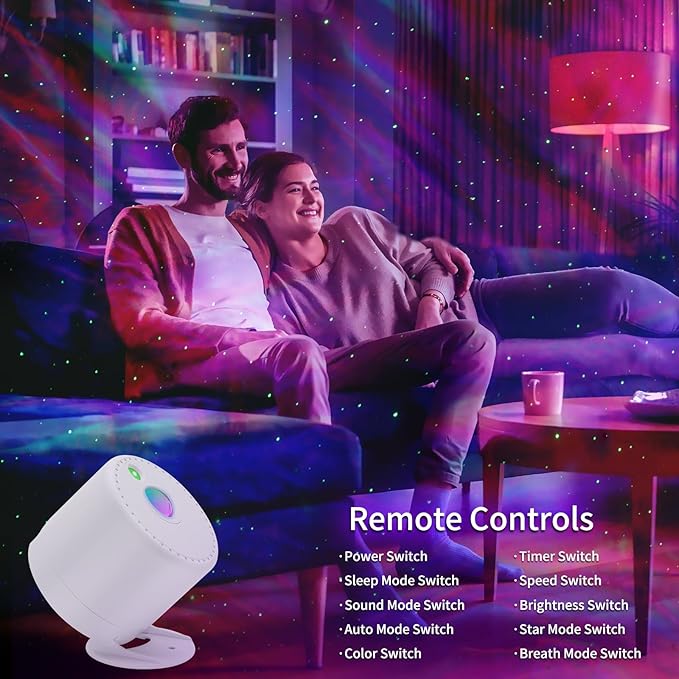 Galaxy Projector, Star Projector with Timer and Remote Control, Adjustable Color, Brightness, and Movement Speed, for Adults, Bedrooms, and Living Rooms Night Light Projector.