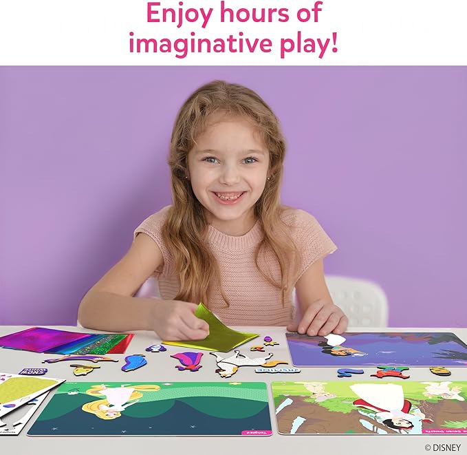 Skillmatics Foil Fun - Disney Princess, Mess-Free Art & Craft Kits for Kids, DIY Creative Travel Toys, Perfect Christmas Gifts for Fans of Moana, Cinderella, Ariel, Jasmine, Ages 4, 5, 6, 7, 8, 9