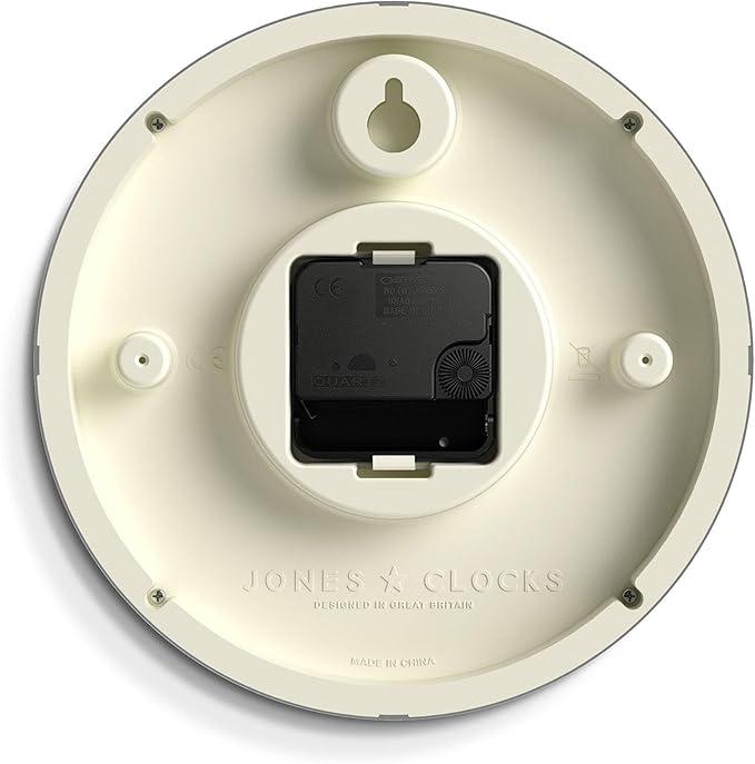 JONES CLOCKS® Spin Wall Clock | Small Modern Round Clock | 8 inch | Black | Easy to Read Numbers | Ideal for Kitchen, Office, Children’s Room or Any Small Space