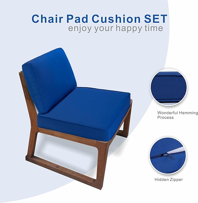 JMGBird Outdoor Chair Cushion Tufted Pillow, Deep Seat Outdoor Cushion Set 19"x19" Seat Cushions for Outdoor Furniture