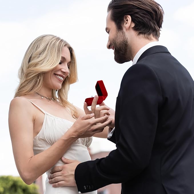 Sureio 24 Pcs Velvet Necklace Ring Boxes Bulk Earring Pendant Jewelry Gift Display Case for Proposal Anniversary Wedding Engagement Birthday Gift(Wine Red)