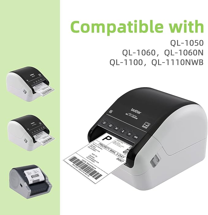 Compatible 4.07" x 6.4" Die-Cut Large Labels Replacement for DK-1247 Shipping Address Compatible with Brother QL-1110NWB Label Printers (12 Rolls + 1 Frame, 180 Labels/Roll)