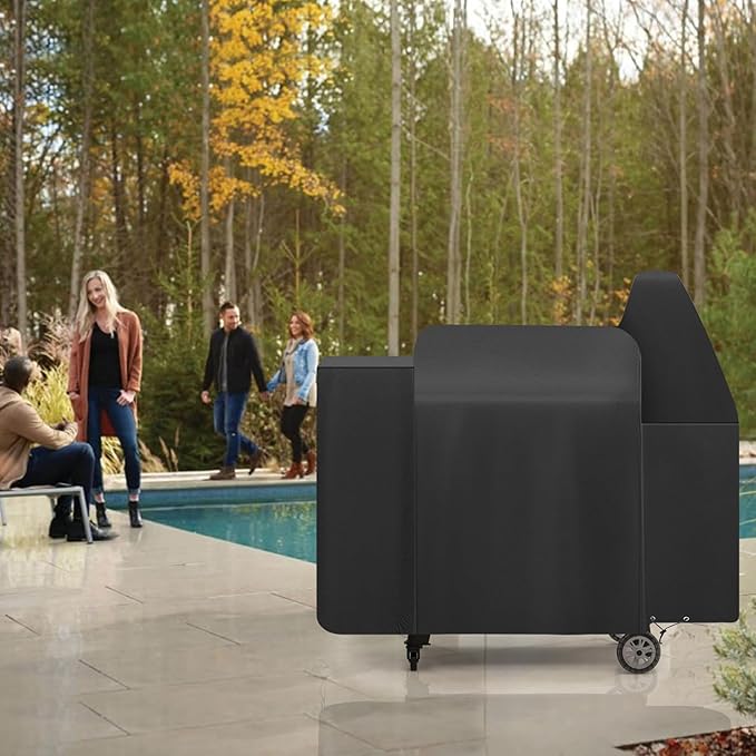 Grill Cover for Pit Boss 820 Deluxe,Pro Series 850,820FB 820D3 820SC 820XL 820PS1 820CS1,Z Grill 700 Series,Outdoor Heavy Duty 600D Waterproof BBQ Pitboss Smoker Cover for 820D PB820FB Grill,Black