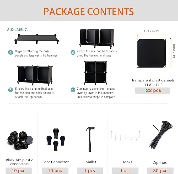 HOMIDEC 6-Cube Storage Organizer, Closet Organizer Storage Cabinet Shelf Bookcase Bookshelf,Storage Cubes Organizer Cabinet for Kids,Closet, Bedroom,Bathroom