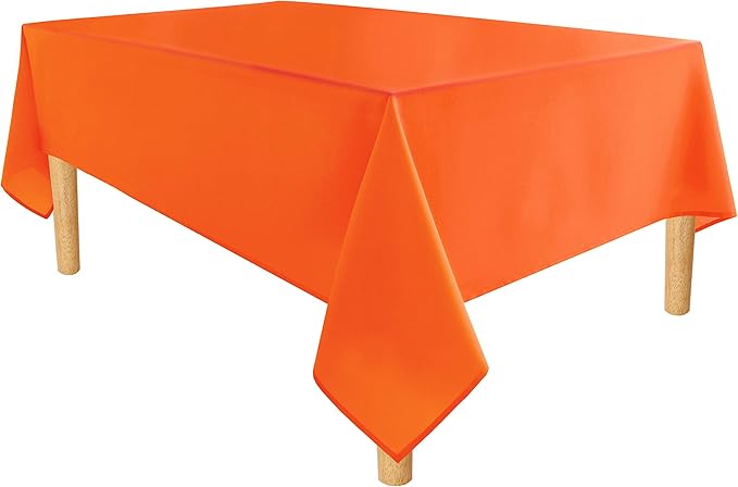 Hiasan Pumpkin Orange Tablecloth for Rectangle Tables - Waterproof and Spillproof Washable Fabric Table Cloth for Dining Room Kitchen Party, 60 x 120 Inch