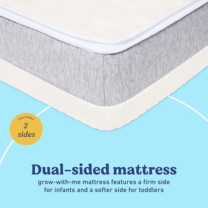 Graco Ultra 2-in-1 Premium Dual Sided Crib & Toddler Mattress - GREENGUARD Gold, CertiPUR-US Certified Foam, Machine Washable Cover with 100% Waterproof Surface, Fits Standard Baby Crib & Toddler Beds