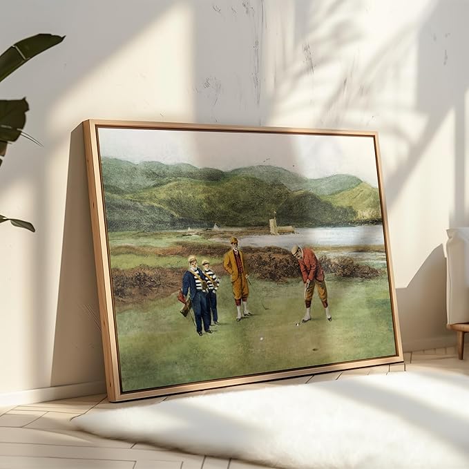 Poster Master The Putting Green Painting Poster - Golf Course Print - Golf Art - River Art - Sports Art - Landscape Art - Father's Day Art - Great Office or Living Room Decor - 8x10 UNFRAMED Wall Art