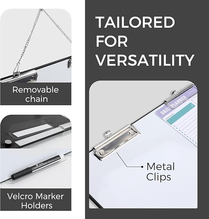 Large A3 Writing Easel Desk Adjustable Dry Erase, Keyboard Stand for Desk, Learning Portable Clipboard Magnetic, White Board Dry Erase Wall Hangable, Slant 13°/18° for teachers & Students, Black Frame