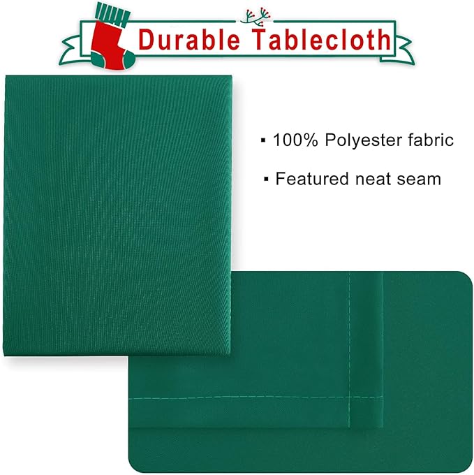 Hiasan Emerald Green Tablecloth for Rectangle Tables - Waterproof Washable Oblong Table Cloth for Dining Kitchen and Outdoor Use, 54 x 108 Inch