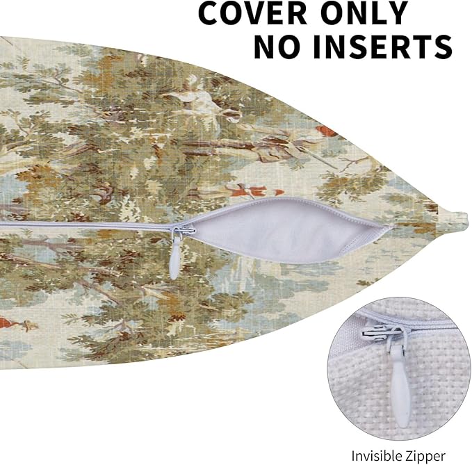 Farmhouse Rustic Vintage Throw Pillow Covers 18x18 Inch Set of 2 Country Home Decor Retro Pillow Case Fishing and Hunting Pattern Cushion Cover of Indoor Outdoor Sofa Bed Living Room