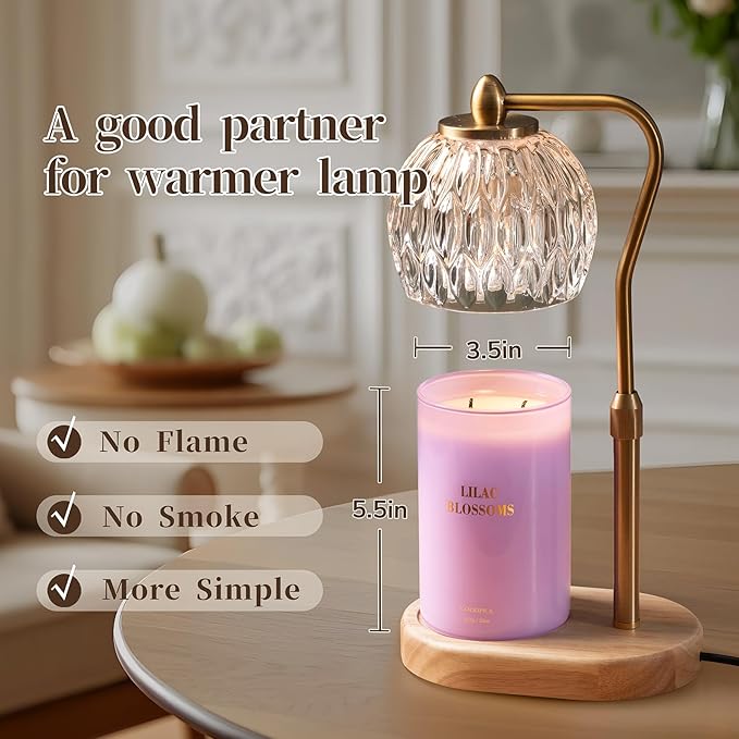 Goodpick Lilac Scented Candle, Mothers Day Soy Wax Candle, 22oz Long Lasting 120H for Home Scented, Gifts for Women