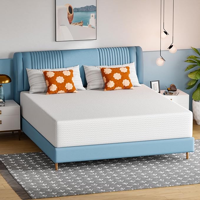 PayLessHere 14 Inch King Mattress Base Foam Mattress,Removable Soft Cover,Bunk Bed, Trundle, Daybed,White，Fiberglass Free