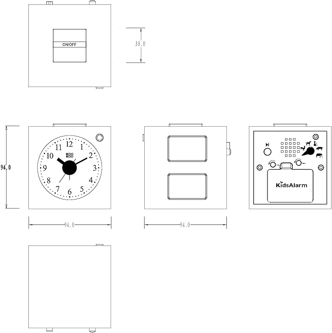 KOOKOO KidsAlarm Yellow, with 5 Different Farm Animals and Their Wake-up Calls (Natural Field Recordings)