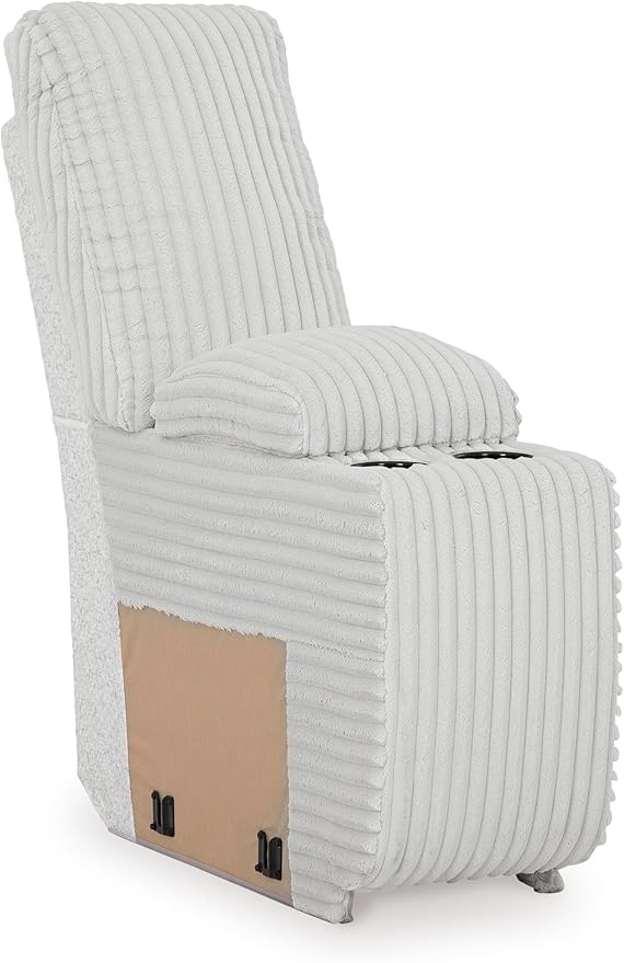 Signature Design by Ashley Top Tier Casual L-Shaped 3-Piece Reclining Sectional Sofa with Chaise, Console Storage and 4 Accent Pillows, White