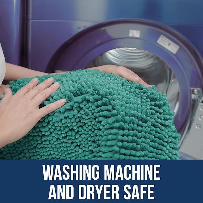 Muddy Mat Chenille Bathroom Rugs Quick Dry Microfiber Mats Non Slip Washable, Extra Thick, Soft and Highly Absorbent Bath Mats for Bathroom, Kitchen, and Shower Floor - Seafoam Green Runner 59"X24"