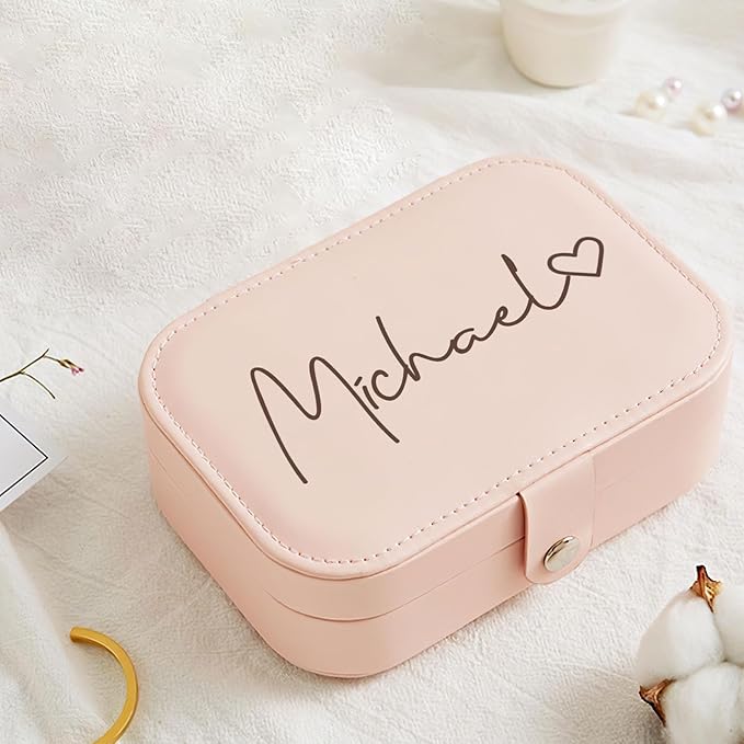 Personalized Jewelry Box Gifts for Women Custom Travel Jewelry Case Organization Leather Customized Birthday Anniversary Bridesmaid Gifts