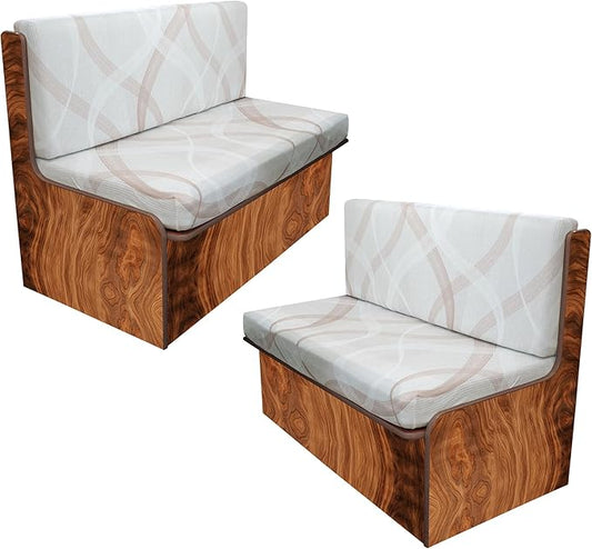 Rv Dinette Cushion Covers,Printing Stretchable Camper Cushion Cover,RV Cushion Slipcover,Rv Couch Cover Replacement for RV Camper Car Bench,2 Backrest Covers and 2 Bench Covers (Coffee colored lines)