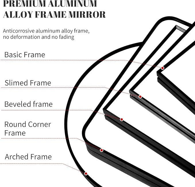 Beauty4U 71" x 32" Large Full Length Mirror with Stand, Black Wall Mounting Full Body Mirror, Metal Frame Full-Length Tempered Mirror for Living Room, Bedroom