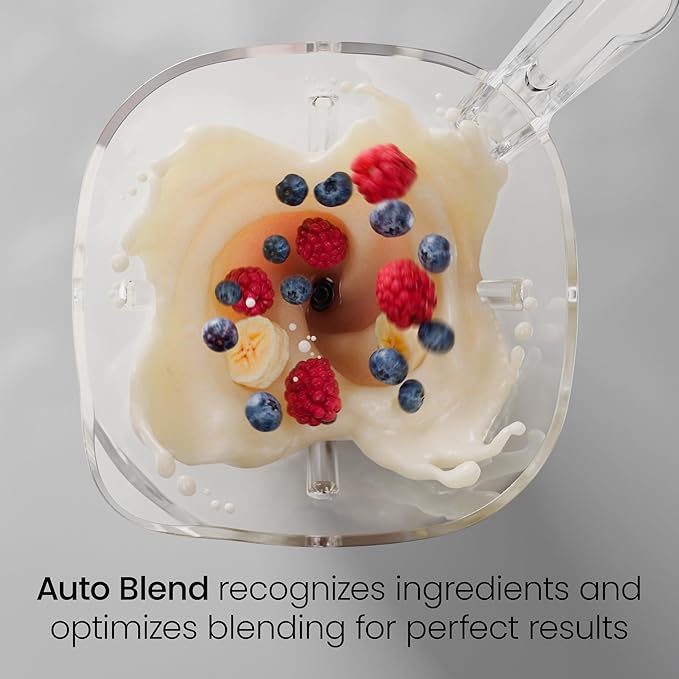 Chefman Obliterator 48 oz Countertop Blender for Smoothies, 1380W Motor to Crush Ice, Nuts, and Frozen Fruit with Stainless Steel Blade, Auto Blend Function, Includes Tamper and Scraper - Midnight