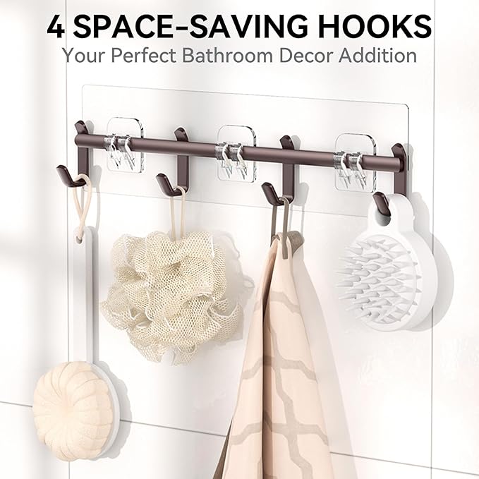 YASONIC Shower Caddy, 6 Pack Large Capacity shower Organizer with Soap Holder and 12 Hooks, Rustproof Shower Shelves for Inside Shower, No Drilling&Sleek Bathroom Organizers and Storage Bronze