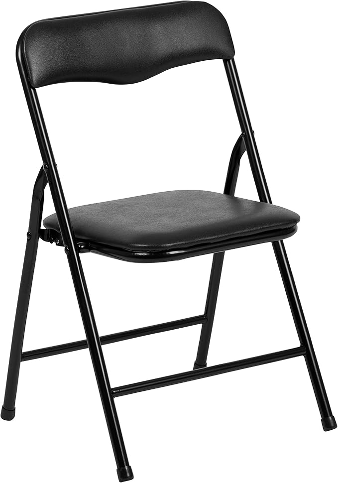 Flash Furniture Mindy Kids 3-Piece Folding Table and Chairs Set for Daycare and Classrooms, Children's Activity Table and Chairs Set, Black