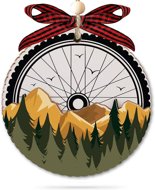 Mountain Bike Ornament - 2 Layer Bicycle Christmas Ornament - Biker Gifts for Men, Women - Gifts for Bikers - Gift for Cyclist - Mountain Bike Gift for Men - Biking Ornament for Christmas Tree