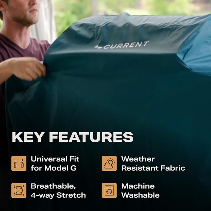 Current® SoftFlex Grill and Griddle Cover, Custom Sized to Fit Both Current Model G Grill & Griddle, Weather Resistant Material, Anti-UV, Lightweight & Flexible, Weatherproof & Durable, Clay