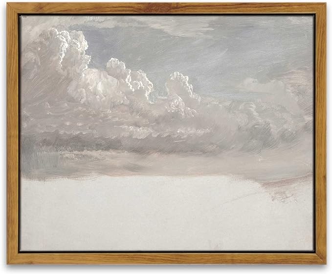 InSimSea Framed Canvas Wall Art Vintage Decor, Home Decor Classical Oil Painting Cloud Study Canvas Prints Wall Decorations Bathroom Decor Wall Art, 8"x10"