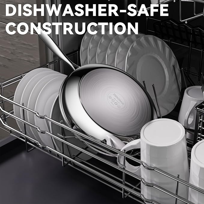 Non Stick Frying Pans,Hybrid Nonstick 12 Inch Frying Pan,Stay-Cool Handle,PFAS PFOA PTFE Free,Dishwasher-Friendly,Nonstick Frying Pan,Oven-Safe,Works on Ceramic and Gas Cooktops