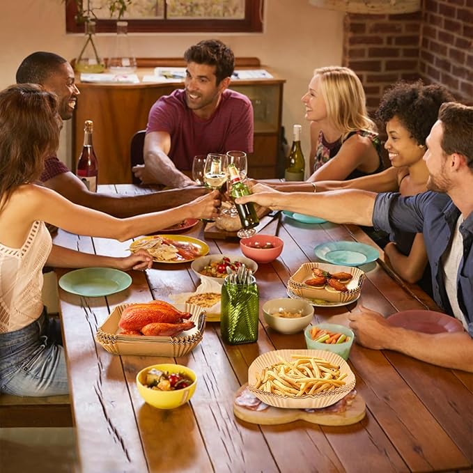 Ctizne Air Fryer Paper Liners Disposable, 200PCS 8inch Airfryer Oven Insert Parchment Paper Sheets Round, Non Stick Food Grade Baking Liner for 5Qt/6Qt/7Qt/8Qt Air Fryer Basket