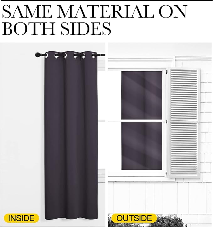NICETOWN Greyish Purple Blackout Curtains 96 inches Length for Living Room, 2 Panels, 55" Wide, Thermal Insulated Long Drapes for Large Window