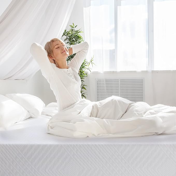 EGO White 10 Inch RV King Memory Foam RV Mattress, Cooling Gel Green Tea Mattress for RVs, Campers & Trailers, Bed in a Box, CertiPUR-US Certified, 76"×80", Medium Firm